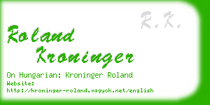 roland kroninger business card